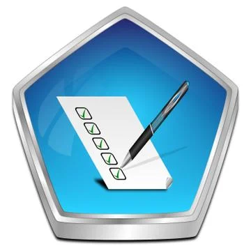 Button with check list - 3D illustration Stock Illustration