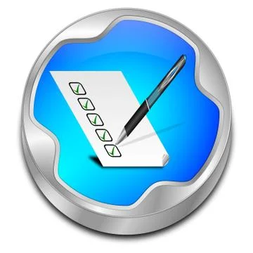 Button with check list - 3D illustration Stock Illustration