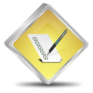 Button with check list - 3D illustration Stock Illustration