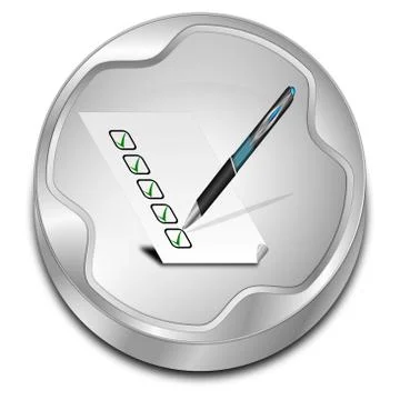 Button with check list - 3D illustration Stock Illustration