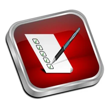 Button with check list - 3D illustration Stock Illustration