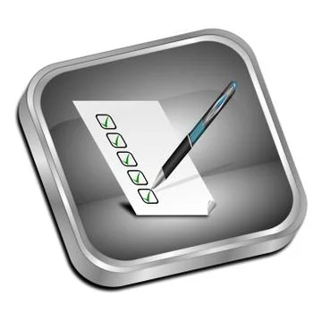 Button with check list - 3D illustration Stock Illustration