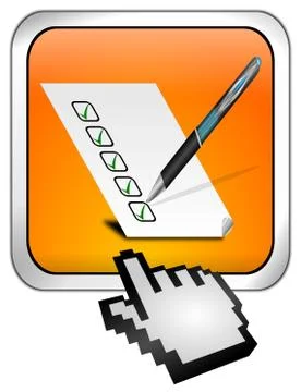 Button with check list with cursor Stock Illustration