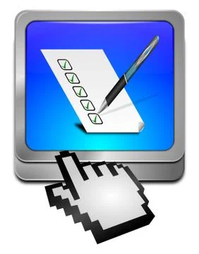 Button with check list with cursor Stock Illustration