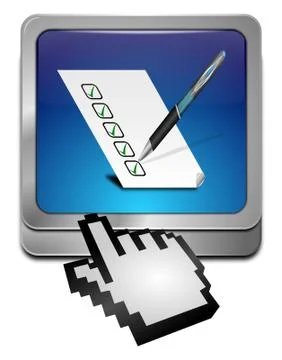 Button with check list with cursor Stock Illustration