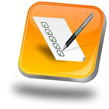 Button with check list Stock Illustration