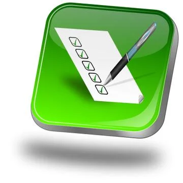 Button with check list Stock Illustration
