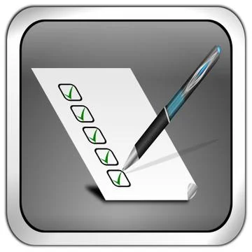 Button with check list Illustrazione stock