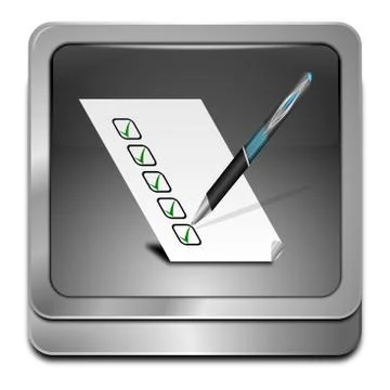 Button with check list Stock Illustration