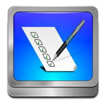 Button with check list Stock Illustration