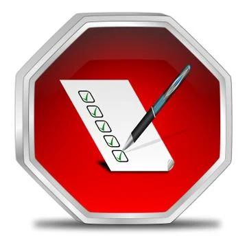 Button with check list Stock Illustration