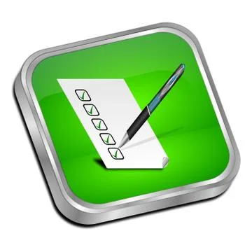 Button with check list Illustrazione stock