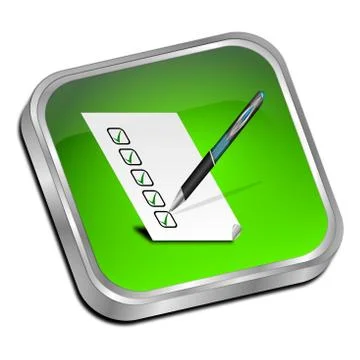 Button with check list Stock Illustration