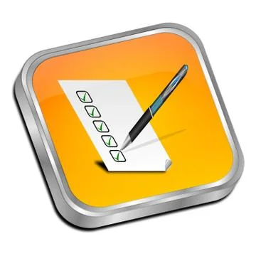 Button with check list Stock Illustration