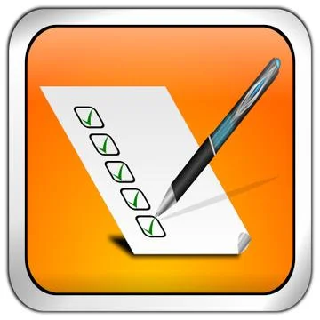 Button with check list Foto stock