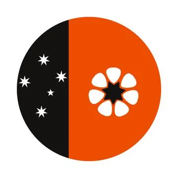 Button circle badge Northern Territory flag vector illustration isolated. Illustrazione stock