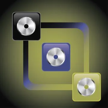 Button circular saw Illustrazione stock