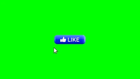 Like Button Click Animation Green Screen Cursor Tap Social Media Loop Clip Stock Footage 331987619