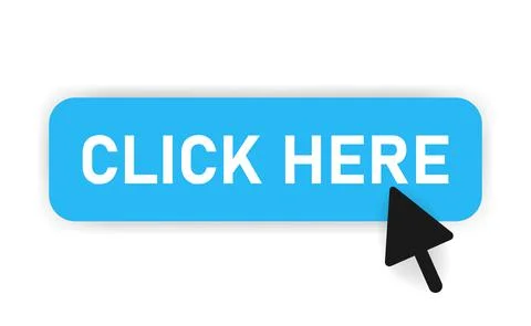 Button click here of blue design and mouse on it. White background. Vector il Stock Illustration