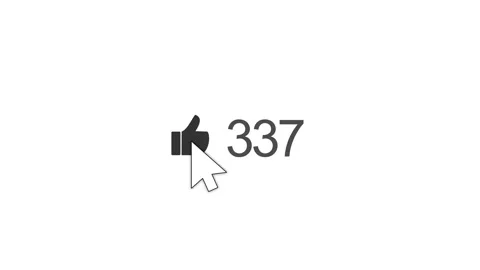 Like Button Click with Increasing Counter Animation Video stock 314754552