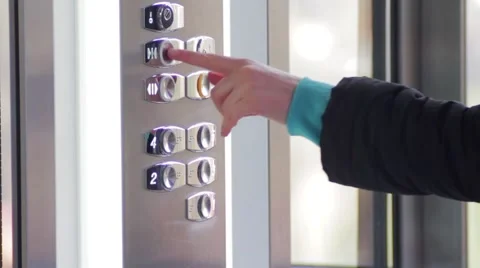 Button click in the lift 스톡 동영상 47604320