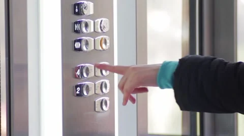 Button click in the lift Stock Footage 47604797