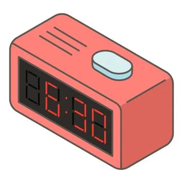 Button clock icon, isometric style Stock Illustration