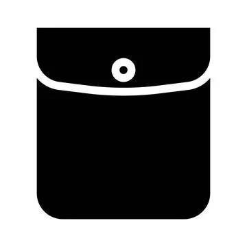 Button closed pocket glyph icon vector illustration Stock Illustration