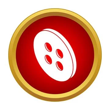 Button clothes fastener icon on red background 库存插图