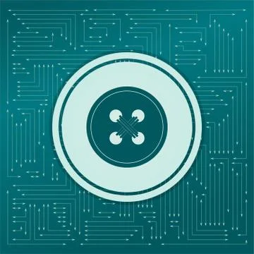 Button for clothes icon on a green background, with arrows in different direc Illustrazione stock