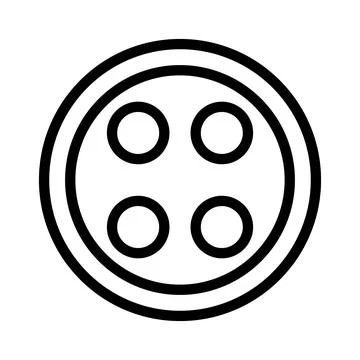 Button for clothes icon line isolated on white background. Black flat thin .. Stock Illustration