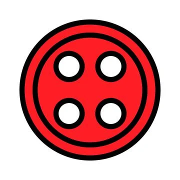 Button for clothes icon line isolated on white background. Black flat thin .. Illustrazione stock