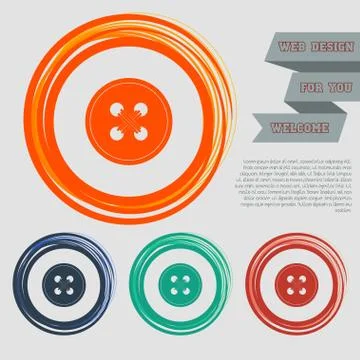 Button for clothes icon on the red, blue, green, orange buttons for your webs Illustrazione stock