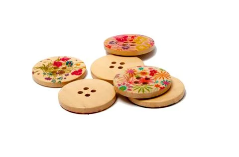 Button for clothes isolated on the white Stock Photos