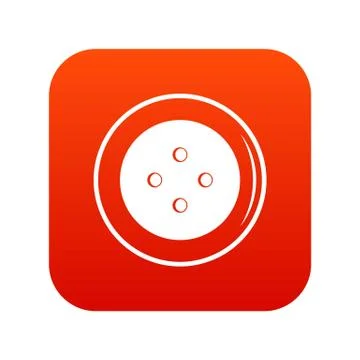 Button for clothing icon digital red Illustrazione stock