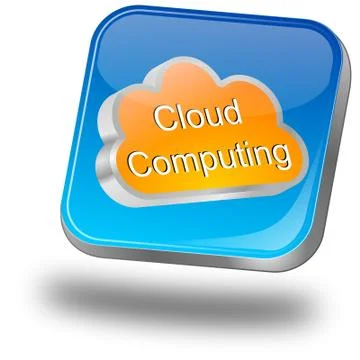 Button cloud computing - 3D illustration 스톡 일러스트