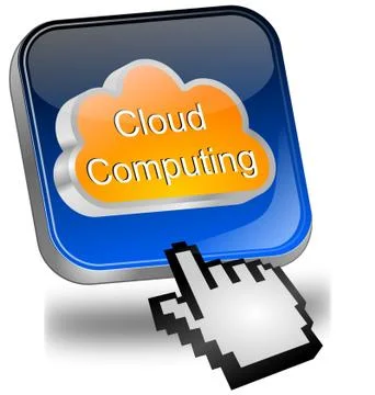 Button Cloud Computing with cursor Stock Illustration