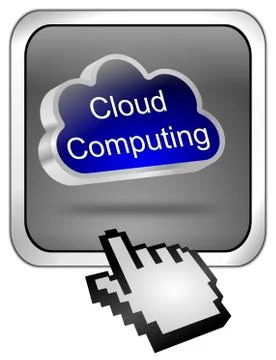 Button Cloud Computing with cursor Stock Illustration