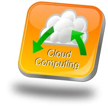 Button Cloud Computing Stock Illustration