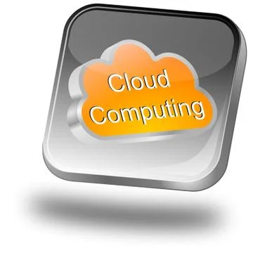 Button Cloud Computing 스톡 일러스트