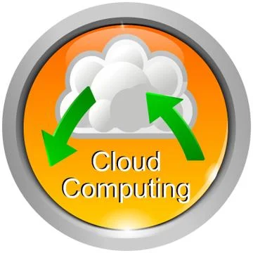 Button Cloud Computing Stock Illustration