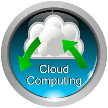 Button Cloud Computing Stock Illustration