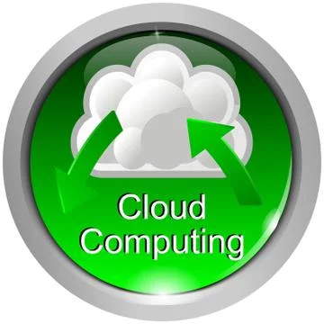 Button Cloud Computing 스톡 일러스트