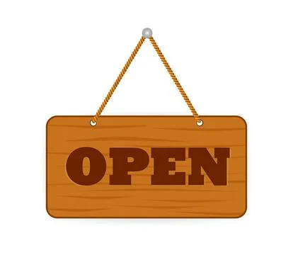 Button with come open. Banner with sign come open on white background for Ilustración de archivo