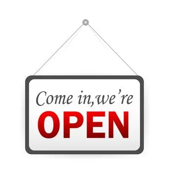Button with come open. Banner with sign come open on white background for イラスト素材