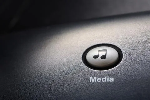 Button on a computer keyboard for accessing music content Stock Photos