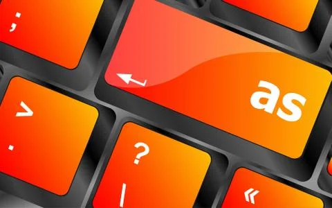As button on computer keyboard key, notebook or laptop Illustrazione stock