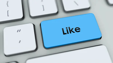 Like button on computer keyboard. Key is pressed Stock Footage 35645463