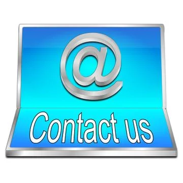 Button contact us - 3D illustration Stock Illustration