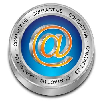 Button contact us - 3D illustration Illustrazione stock